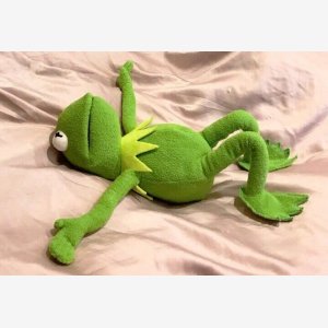Kermit On A Bed Cropped   Kermit The Frog, The Muppets, Sesame Street   Grenouille